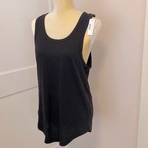 J. CREW Longline Layering Tank in Slub Cotton. Black XS